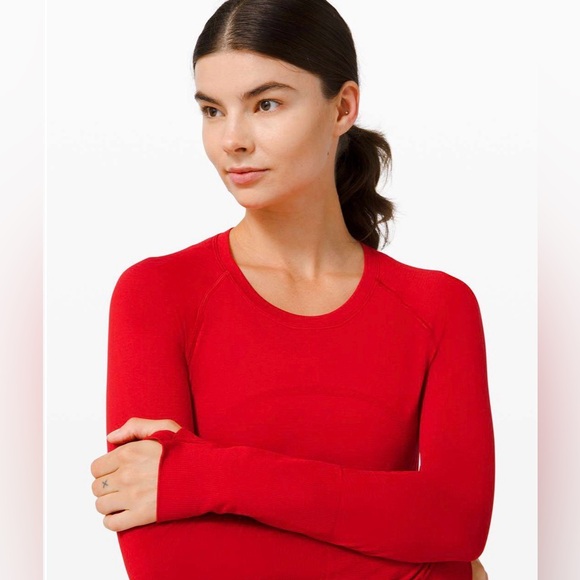 Lululemon Swiftly Tech Long Sleeve 2.0 - Women's Red Long Sleeve Top size 6 - Picture 3 of 16
